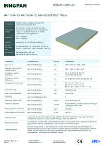 MF/Therm és MF/Therm XL PIR hőszigetelő tábla - műszaki adatlap